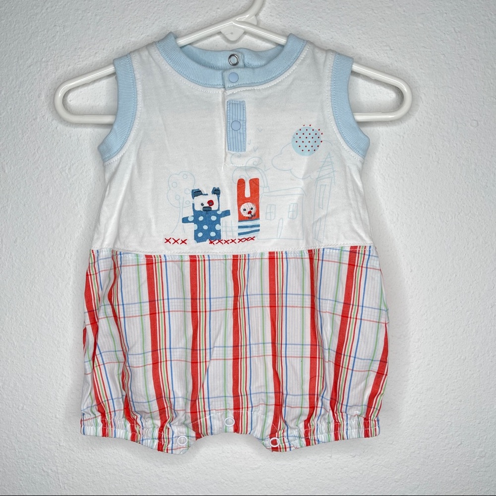 New baby boy French cotton romper Marese boutique
